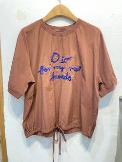 Brown Tie-Front Shirt