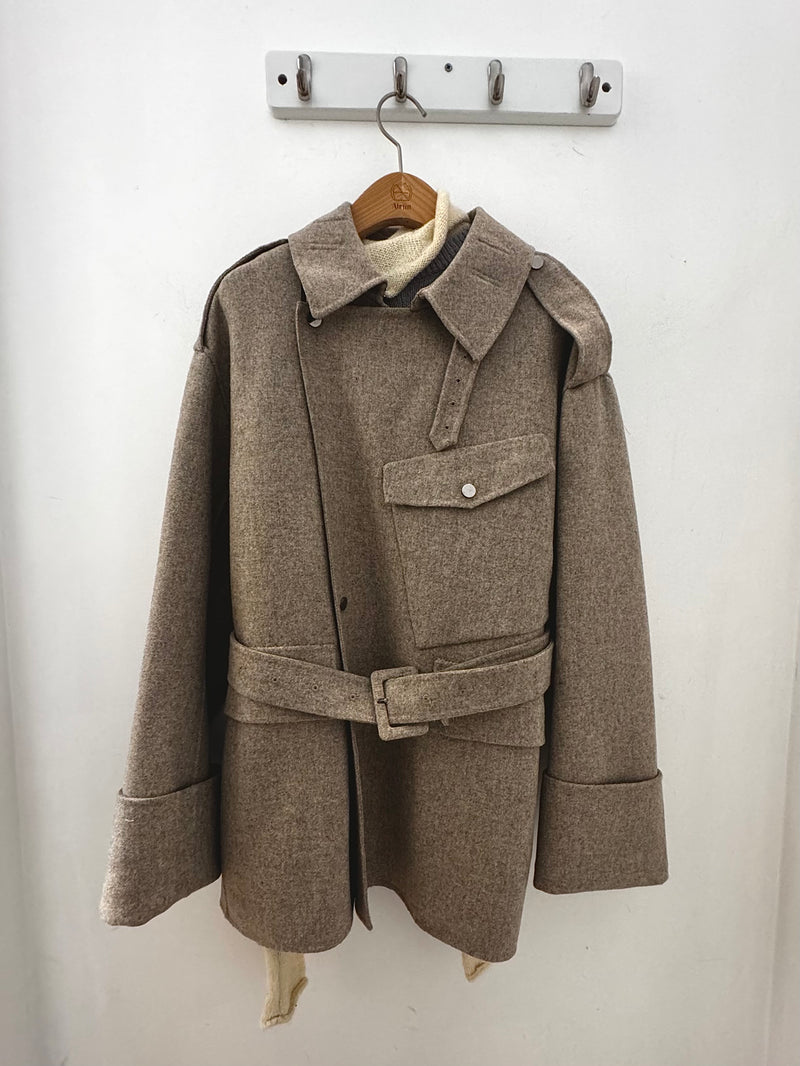 100% Wool Oversize Grey Coat