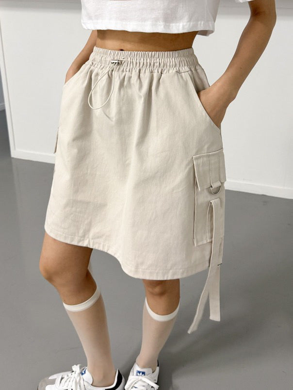 Sporty Elastic Waist Skirt