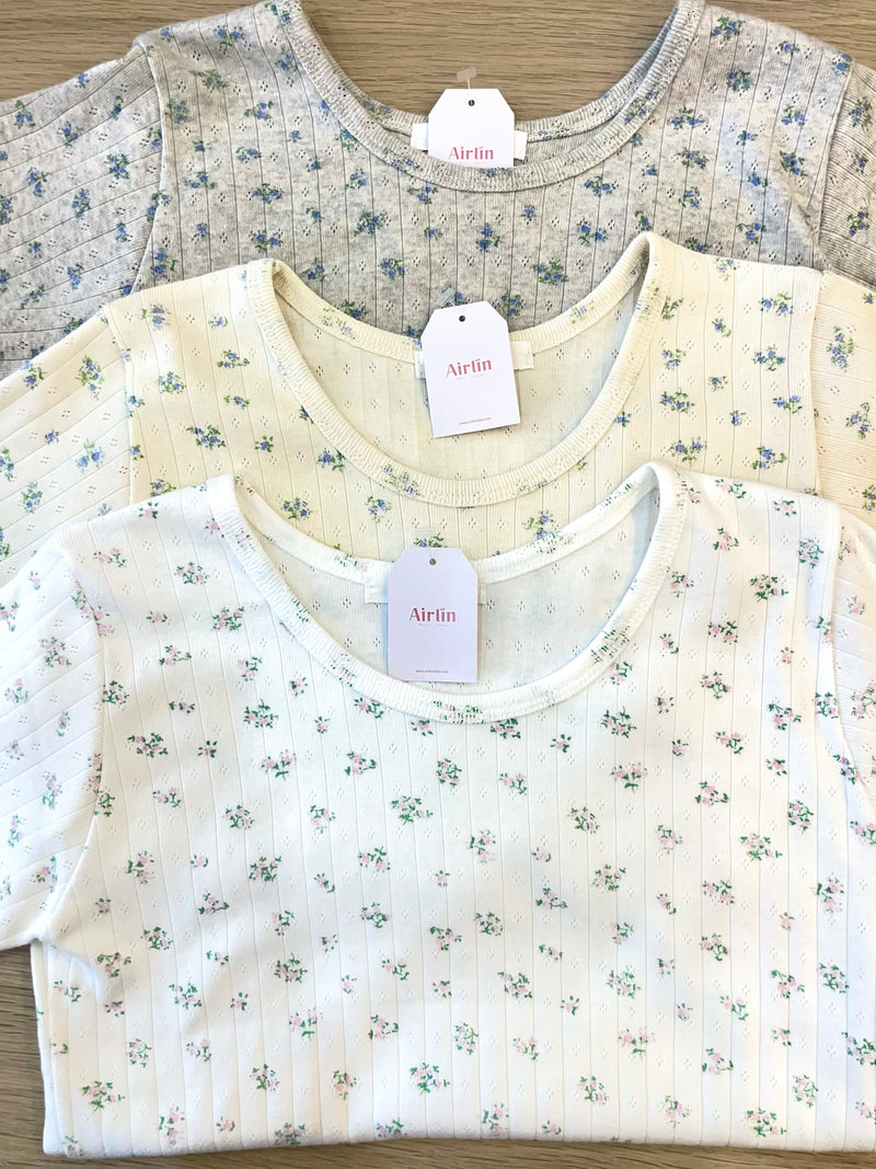 Floral Cotton Short-Sleeve Top