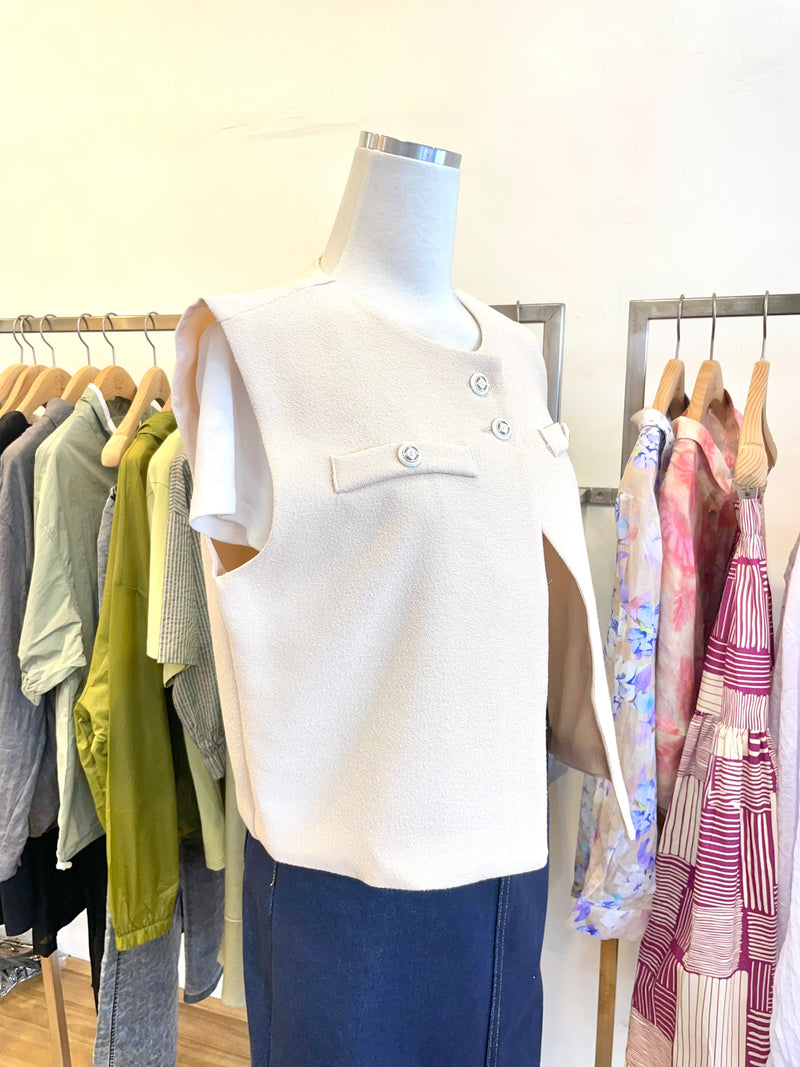 Formal Uniquely-designed Vest - White / Beige