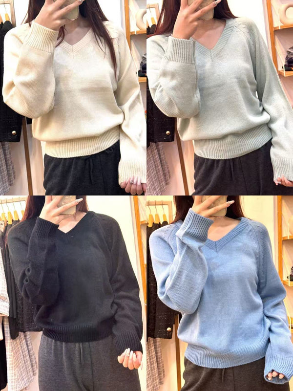 Classic v-neck knit jumper