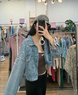 Pearl denim jacket