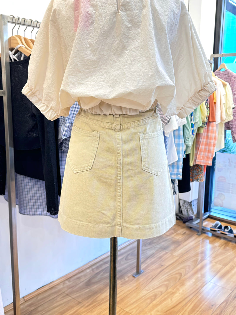 Cream denim skirt