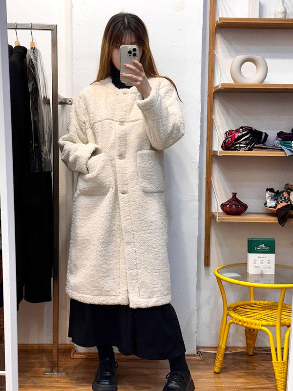 White Eco Fur Coat
