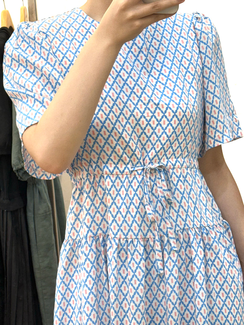 Summer Blue Pattern Dress