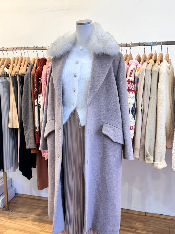 Winter Blush Alpaca + Wool + Fox Fur Coat