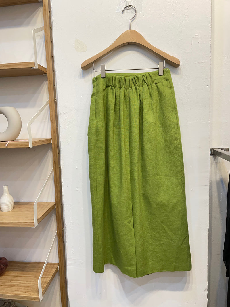 High quality linen unbalanced skirt