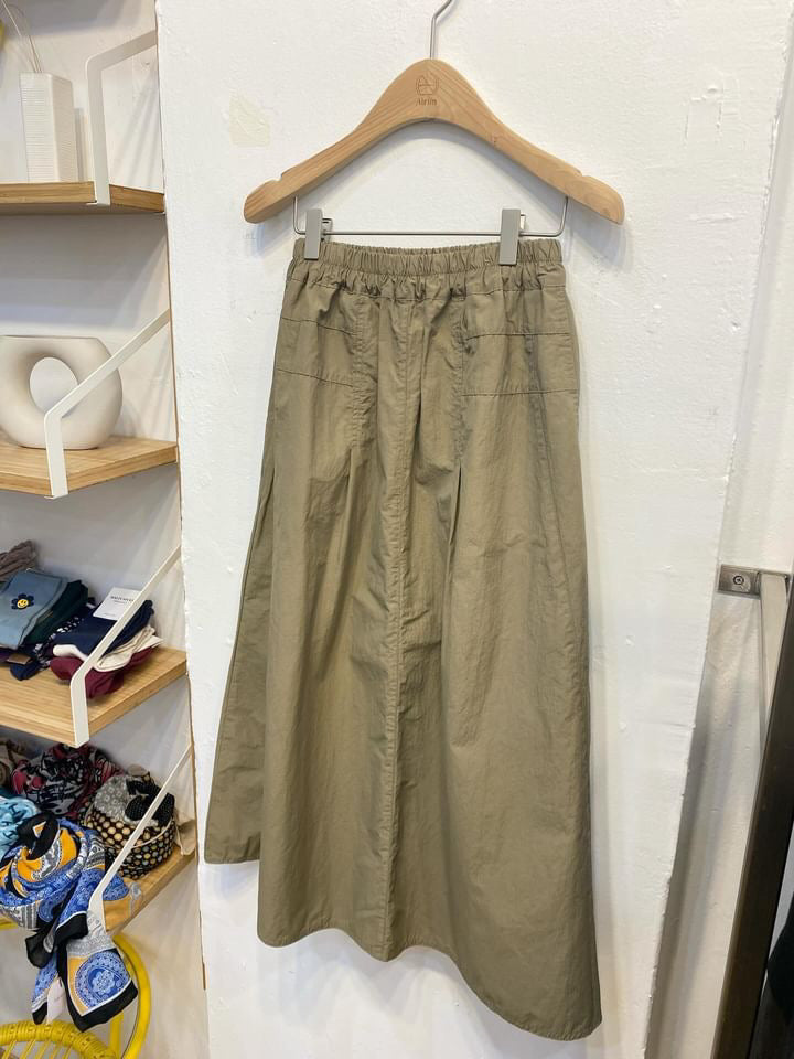 Khaki A-line skirt