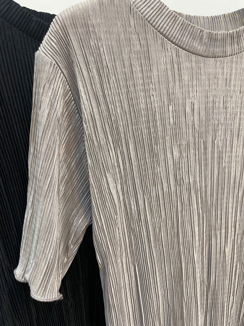 Crinkled Texture Short-Sleeved Top