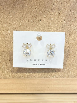 Ribbon crystal earrings