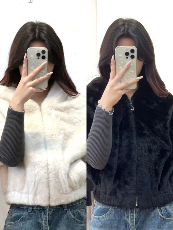 Winter Furry Zip-up Jacket