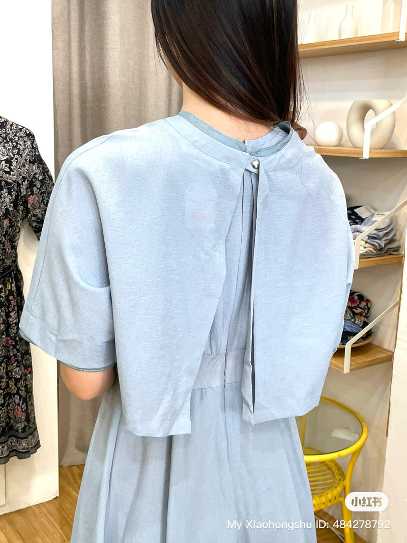 Blue Faux Two-piece Dress