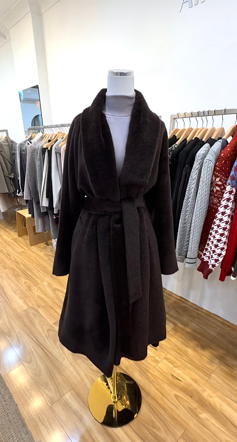 Cozy Brown Alpaca Coat