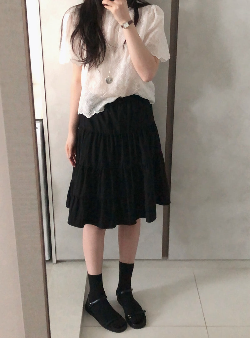 Mid summer skirts-black/White