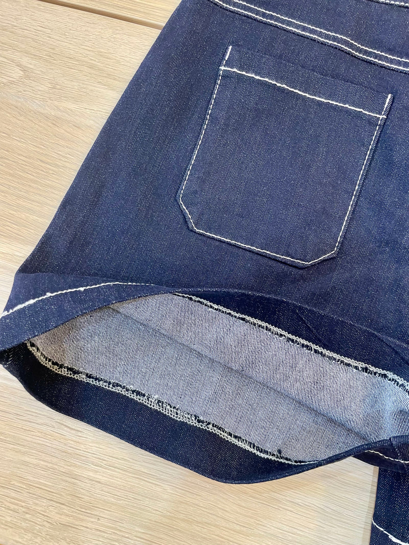 Dark Blue Glitter Denim Shorts