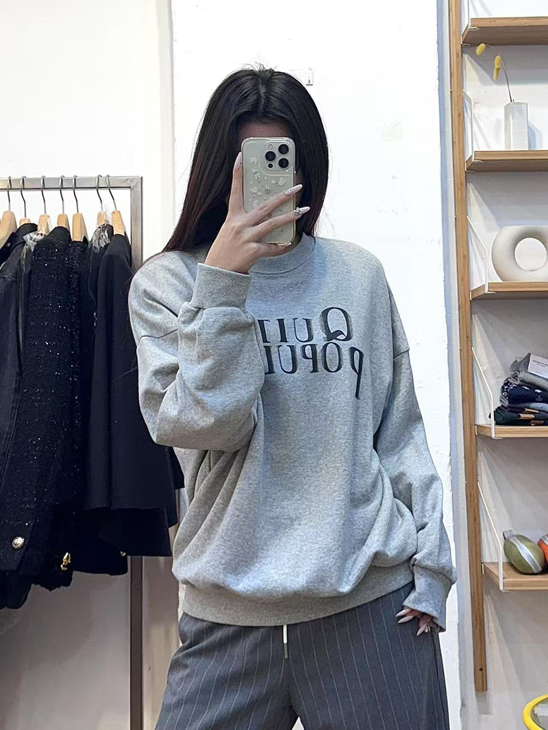 “Quiet Popular” Grey Sweatshirt 2 Colours