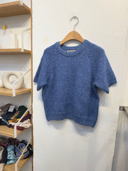 Blue spring half sleeves tops