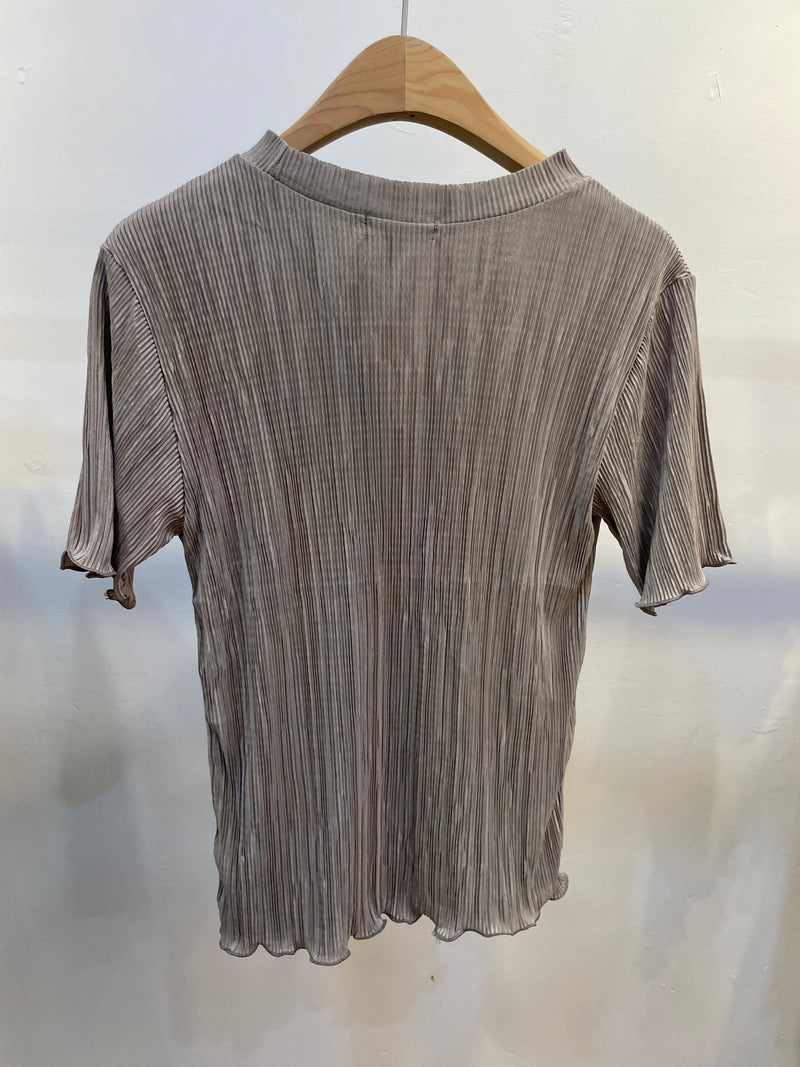 Crinkled Texture Short-Sleeved Top