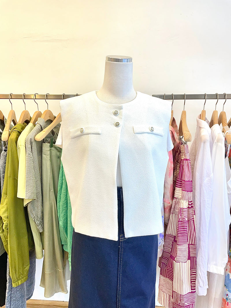 Formal Uniquely-designed Vest - White / Beige