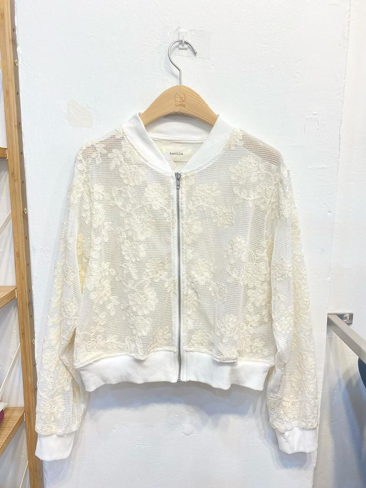 Sheer floral race jacket