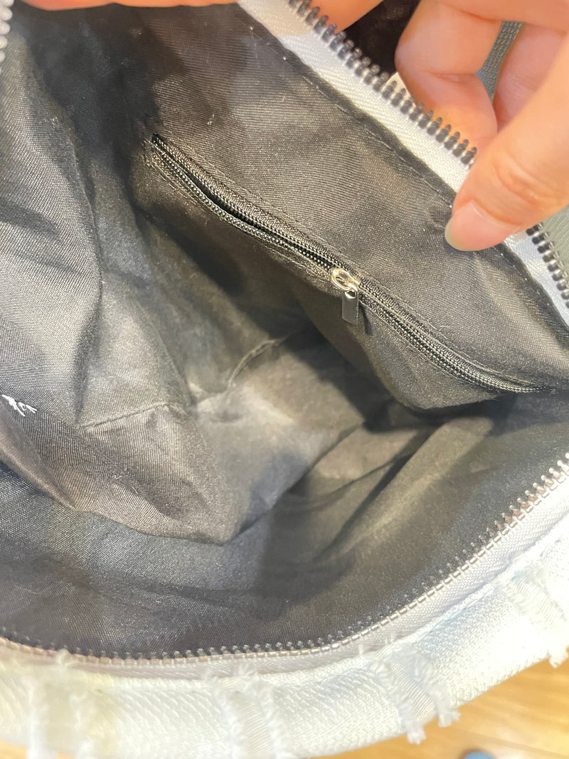 Ruched Blue Crossbody Bag