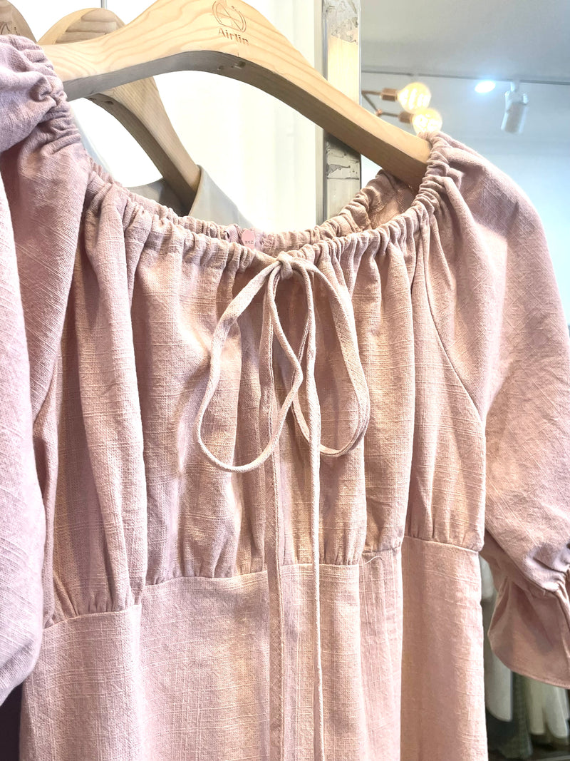 Sweet Pink Blossom Puff Sleeve Dress