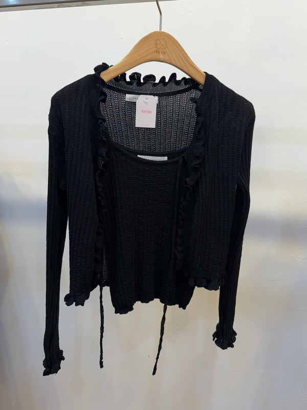 Knitted Singlet with Cardigan