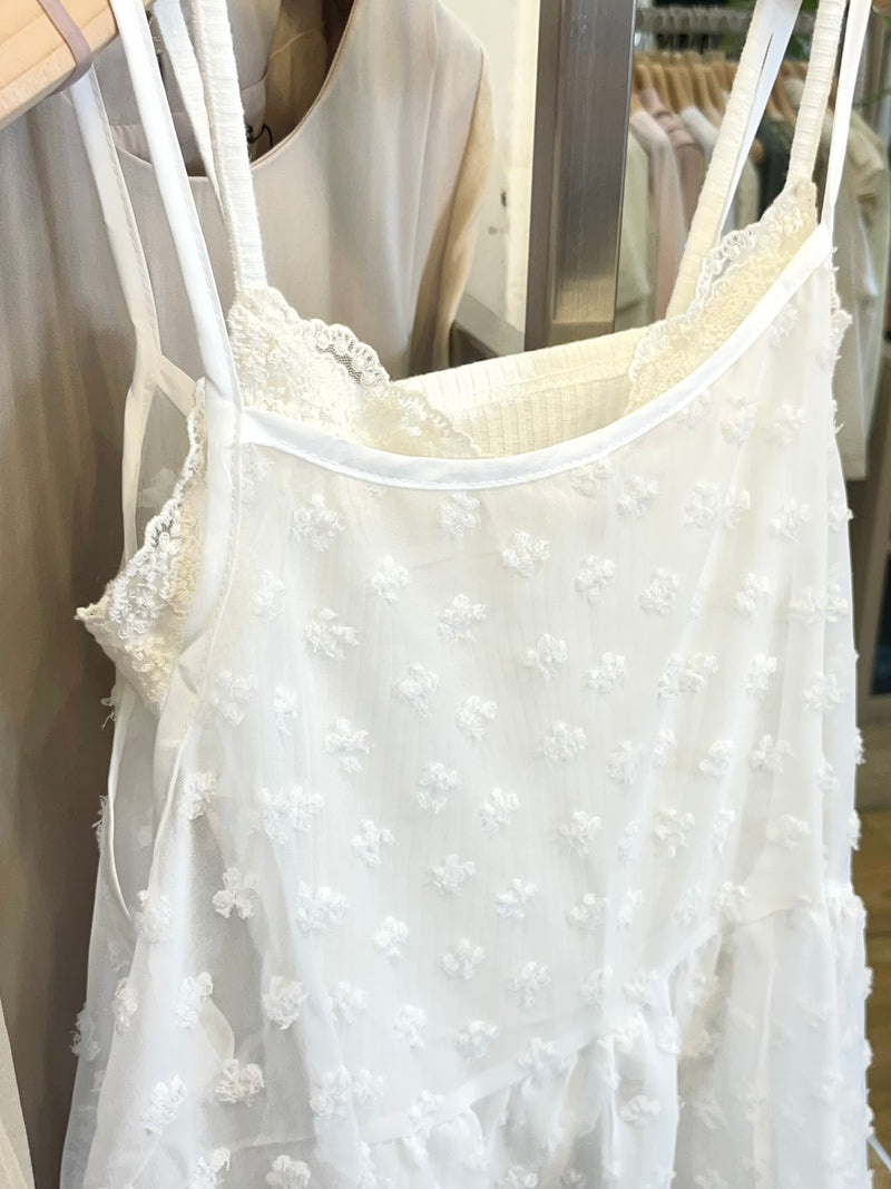 Sheer Lace Cami Dress – Layered Summer Look with Delicate Floral Detail