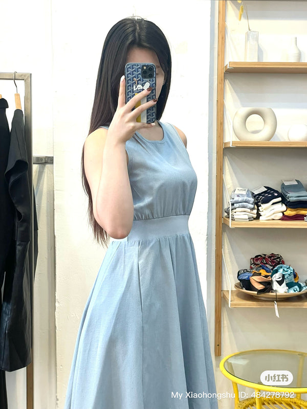 Blue Faux Two-piece Dress