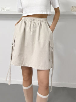 Sporty Elastic Waist Skirt