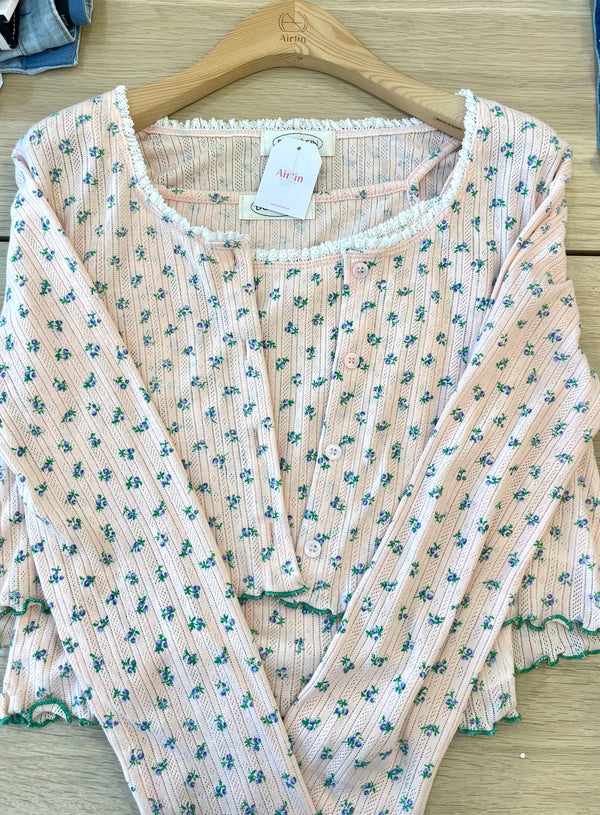 Floral cardigan and cami set