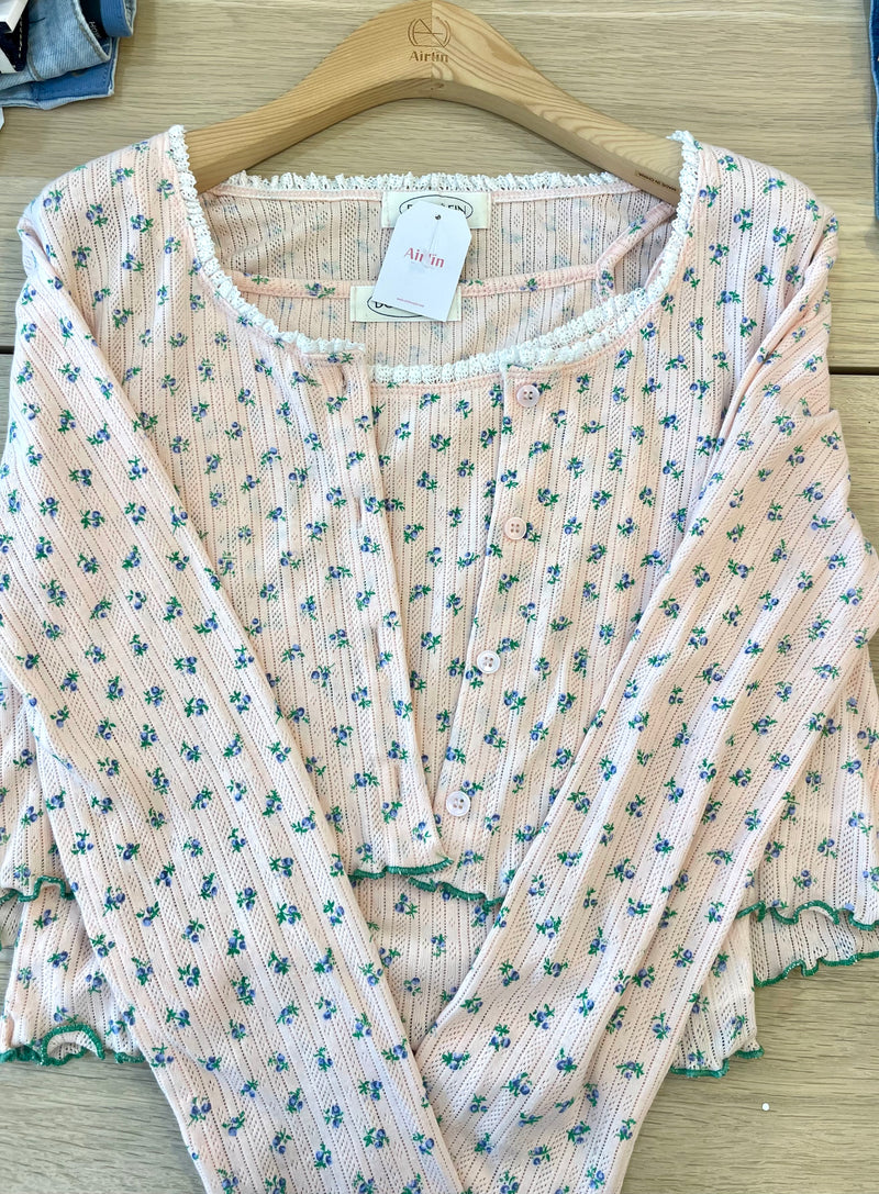 Floral cardigan and cami set