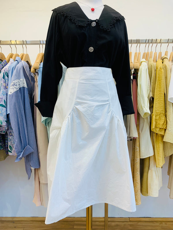 Half length office white skirt