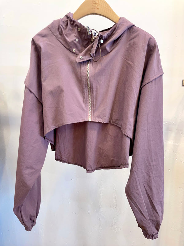 Long-Sleeve Cropped Statement Jacket