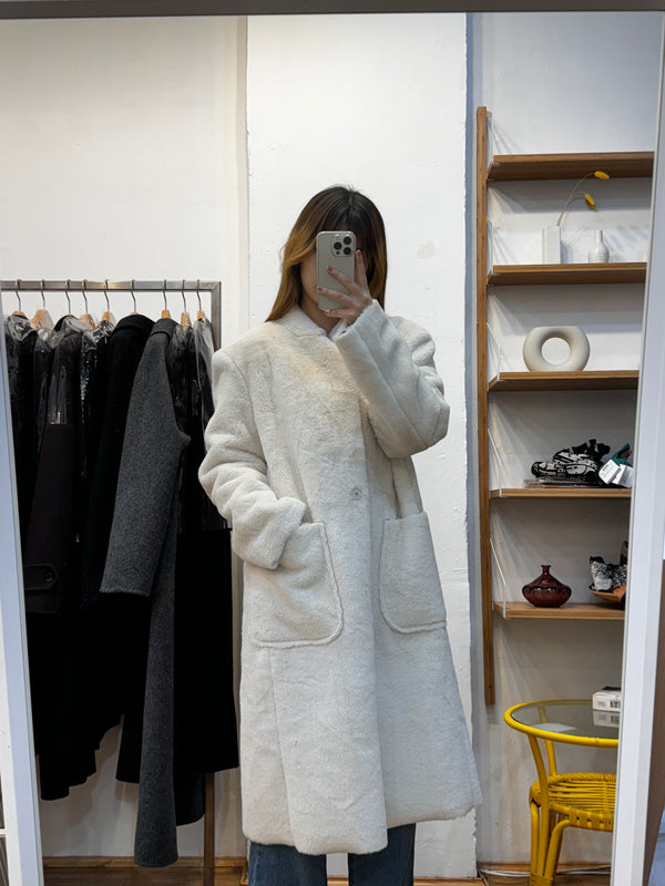 Snowy Plush Overcoat