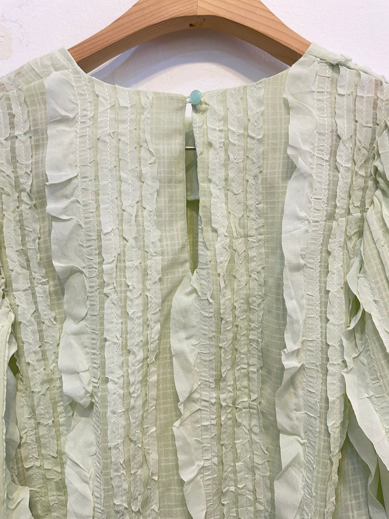 Green Floral Blouse