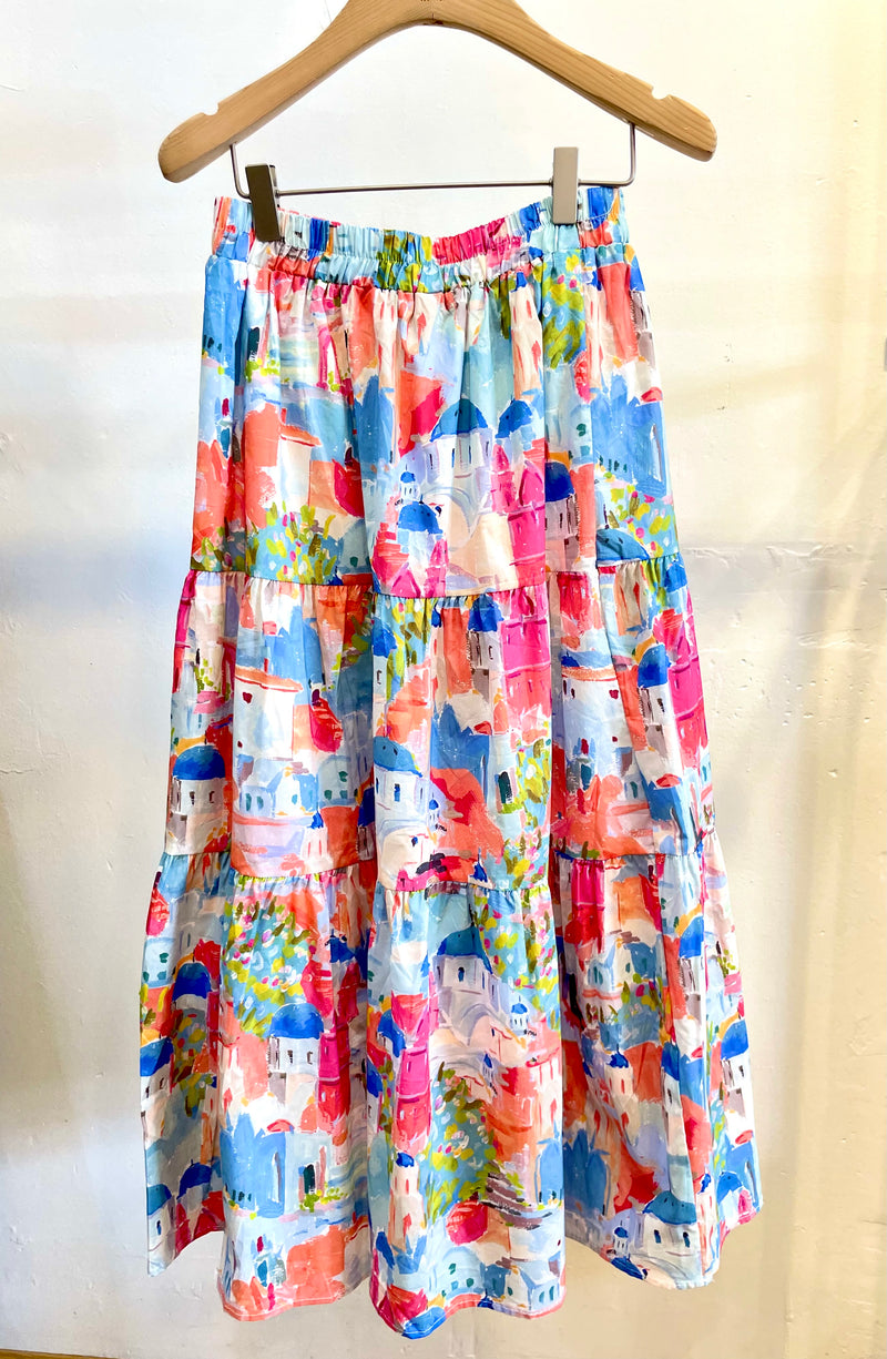 Oil Painting Print Long Skirt