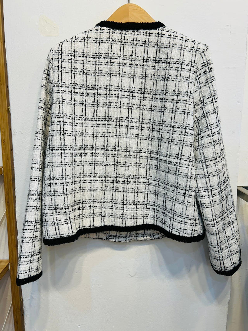 Black and white wool jacket