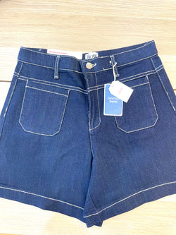 Dark Blue Glitter Denim Shorts