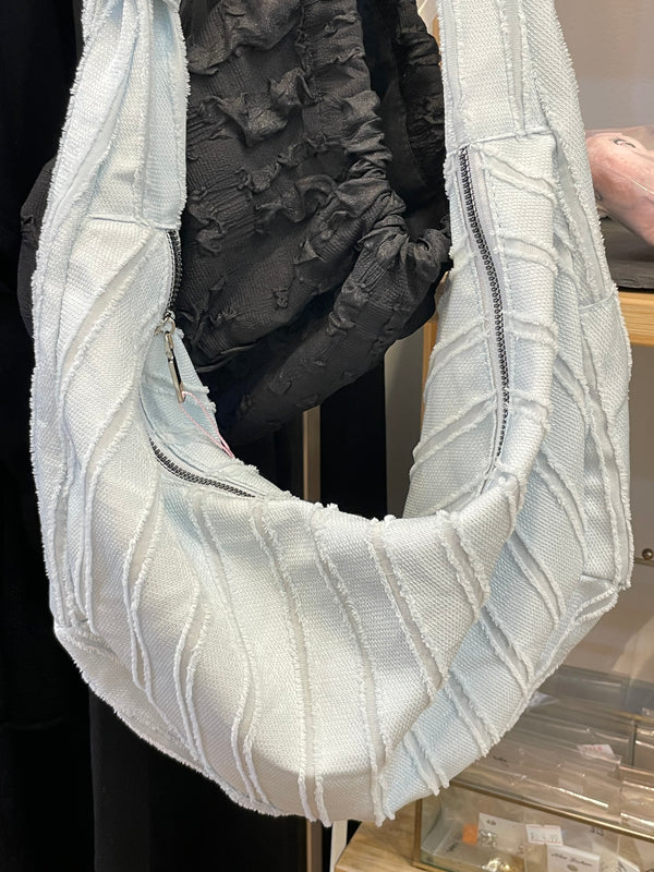 Ruched Blue Crossbody Bag