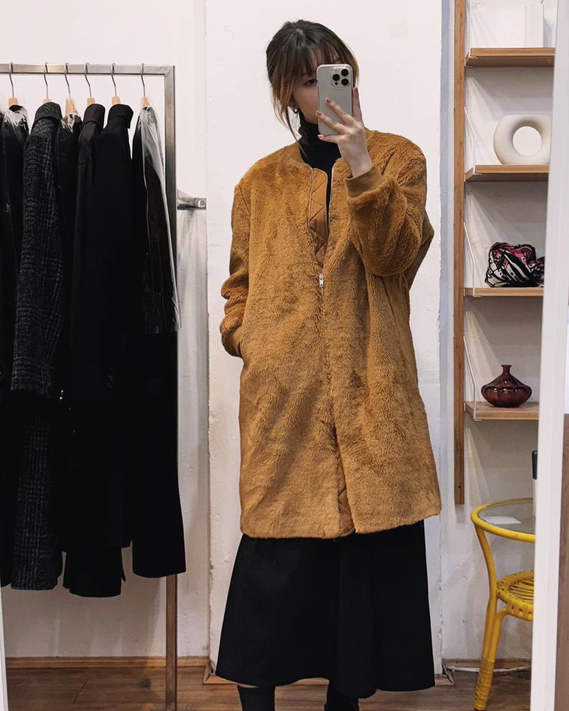 Gold 100% Wool Long Coat
