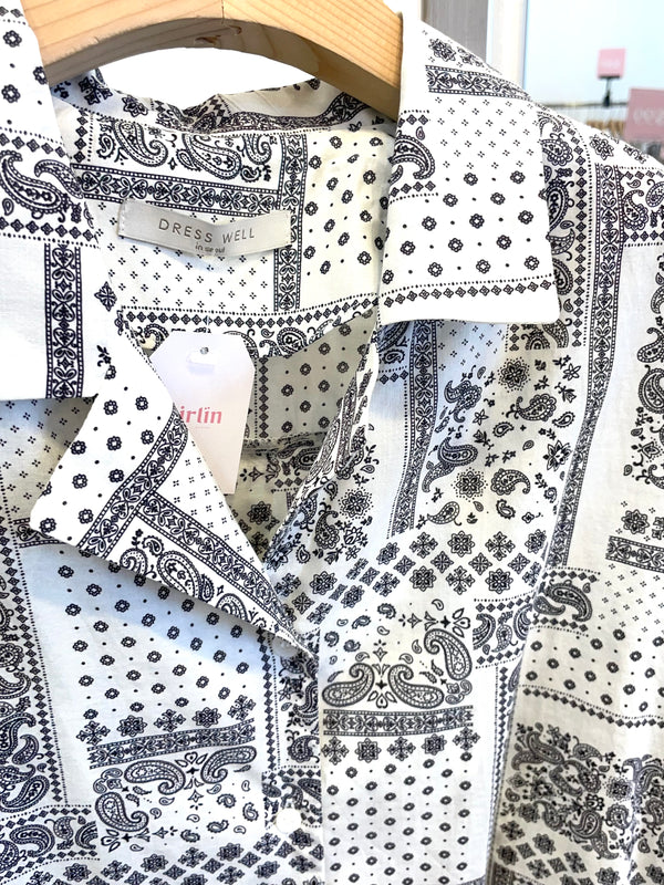 Summer White Sketch Crop Shirt