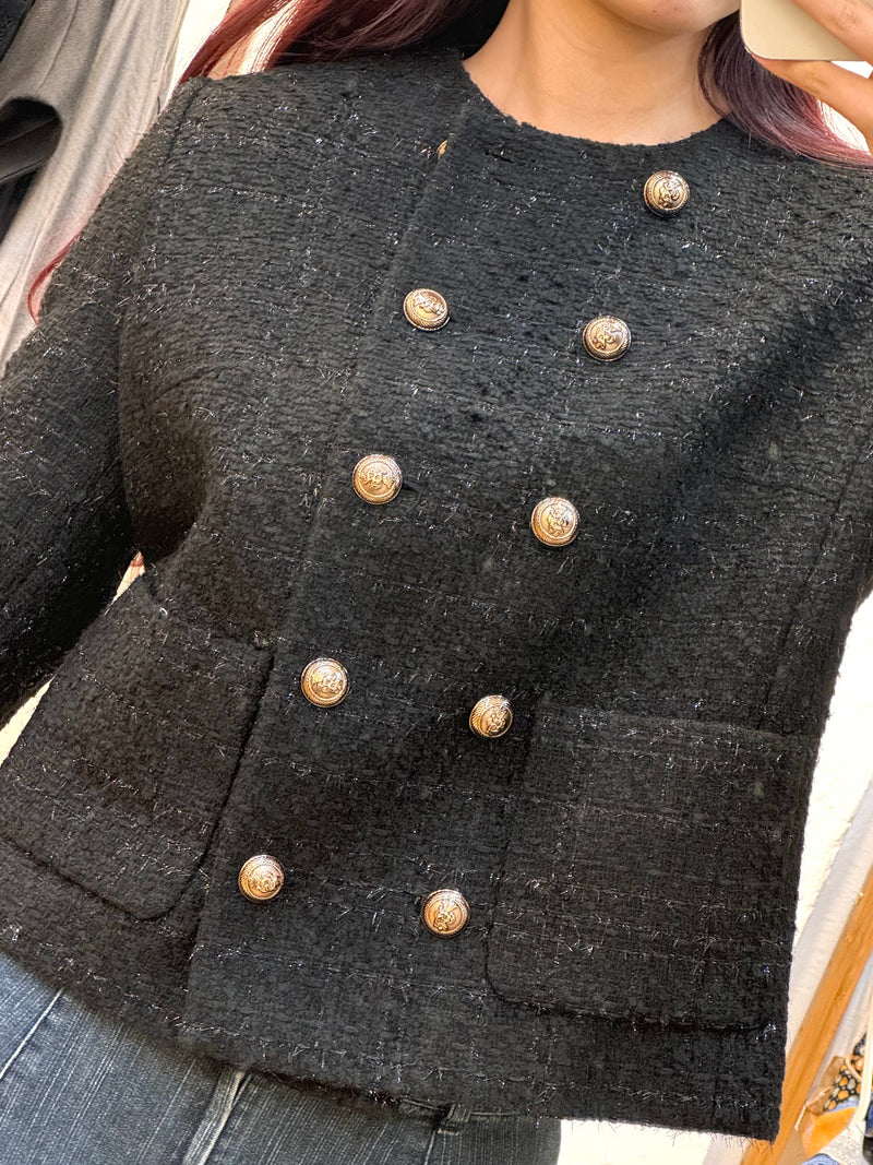 Black/Pink tweed jacket