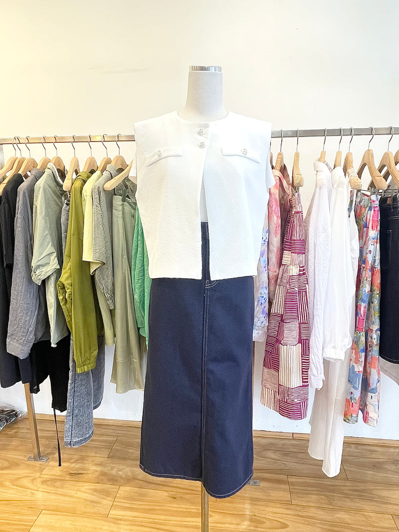 Formal Uniquely-designed Vest - White / Beige