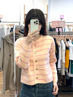 Pink Stripe Cardigan