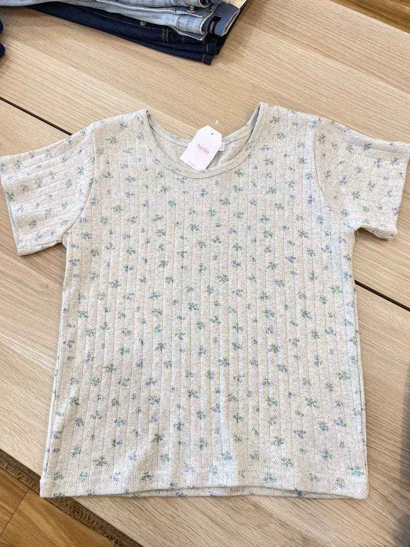 Floral Cotton Short-Sleeve Top