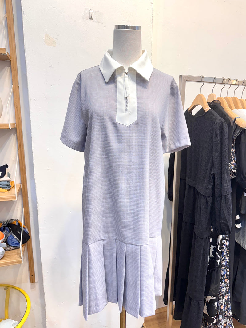 Light Lavender Relaxed Dress with White Collar