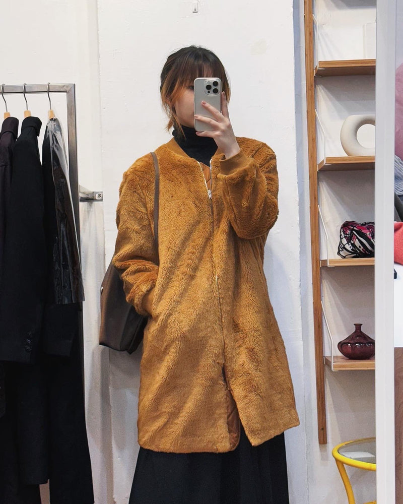 Gold 100% Wool Long Coat