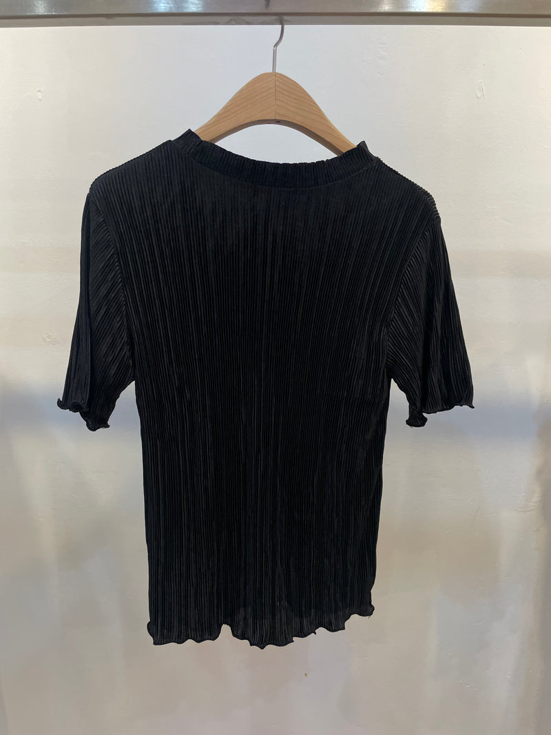 Crinkled Texture Short-Sleeved Top